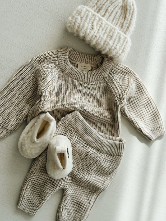 chunky knit beige - baby
