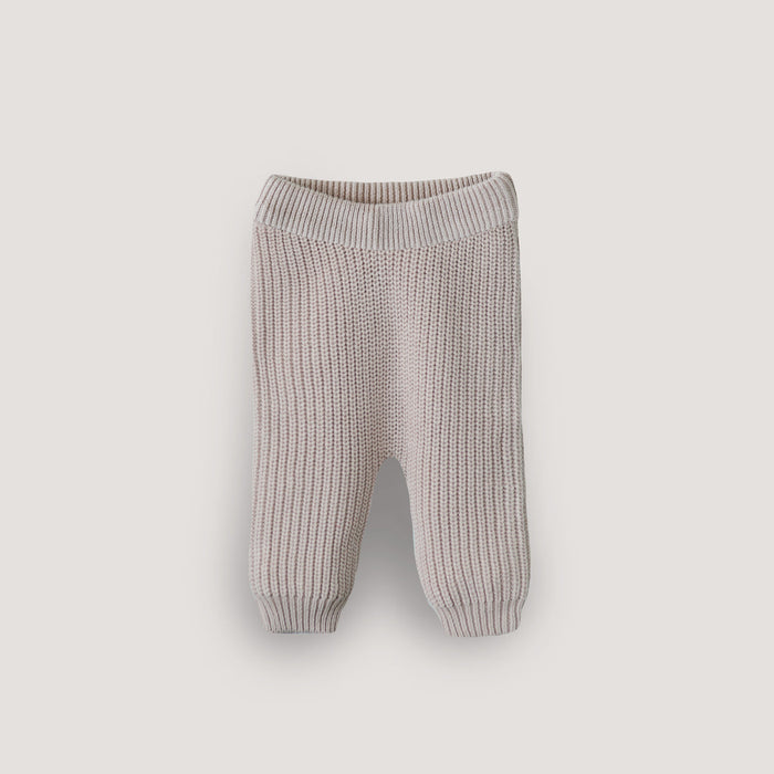 chunky knit pants beige - baby