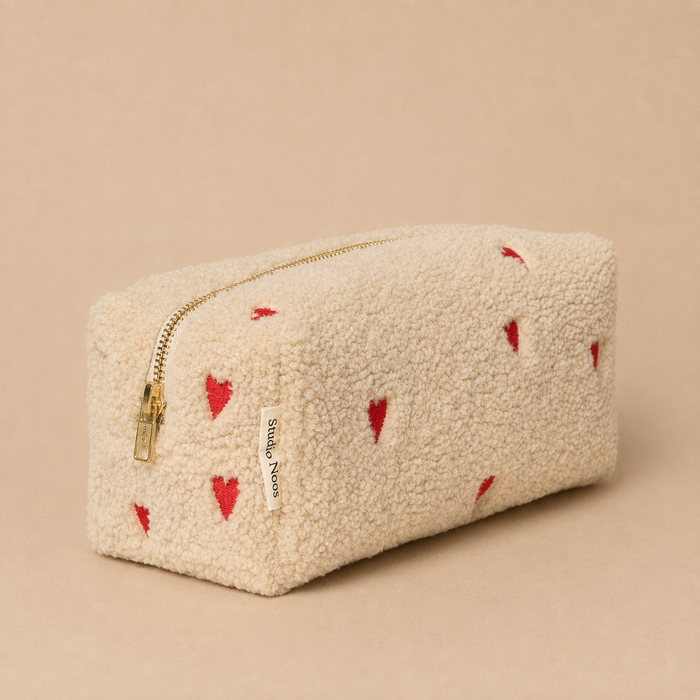 CHUNKY POUCH - ECRU HEARTS
