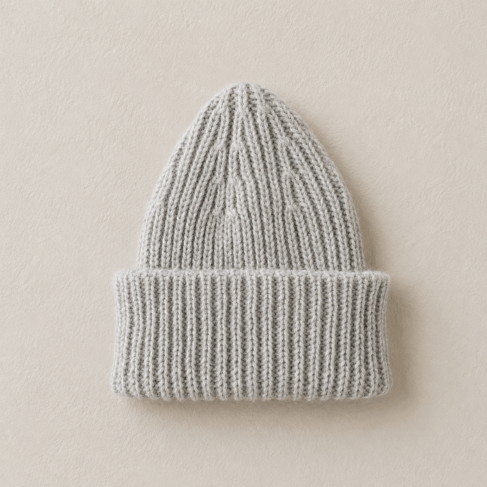 CHUNKY WOOL BEANIE 0-6m - GREY