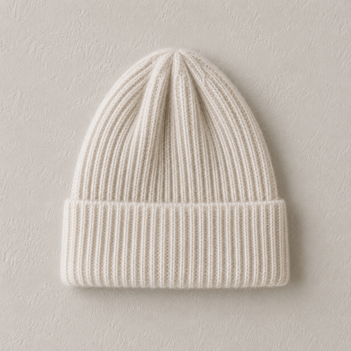 CHUNKY WOOL BEANIE 0-6m - NATURAL