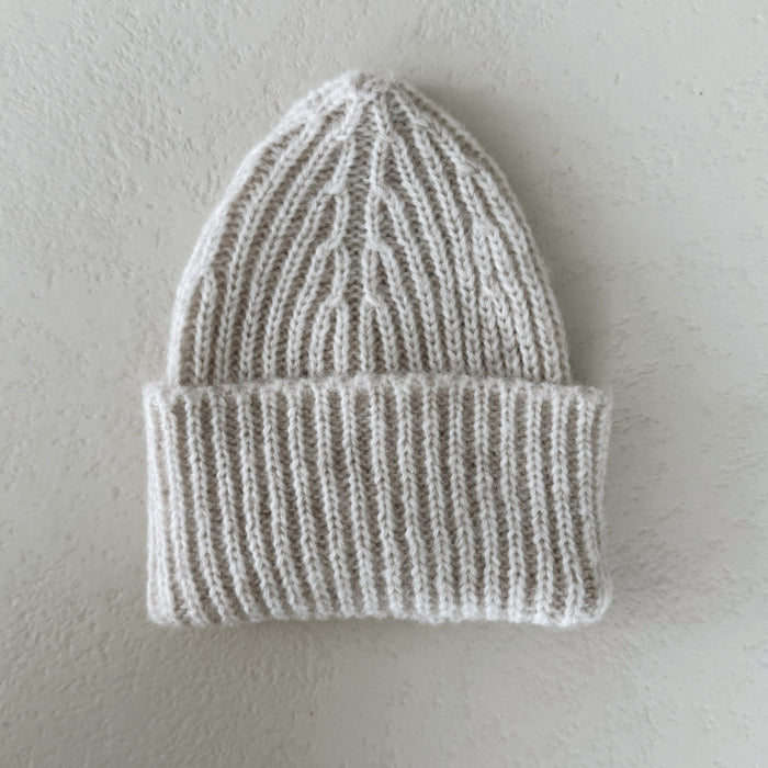 CHUNKY WOOL BEANIE 0-6m - NATURAL