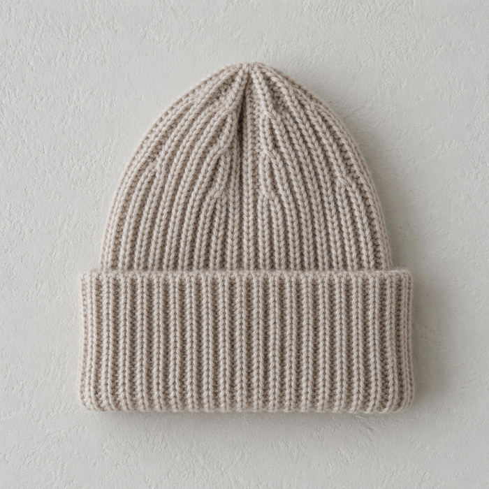 CHUNKY WOOL BEANIE 0-6m - TAN