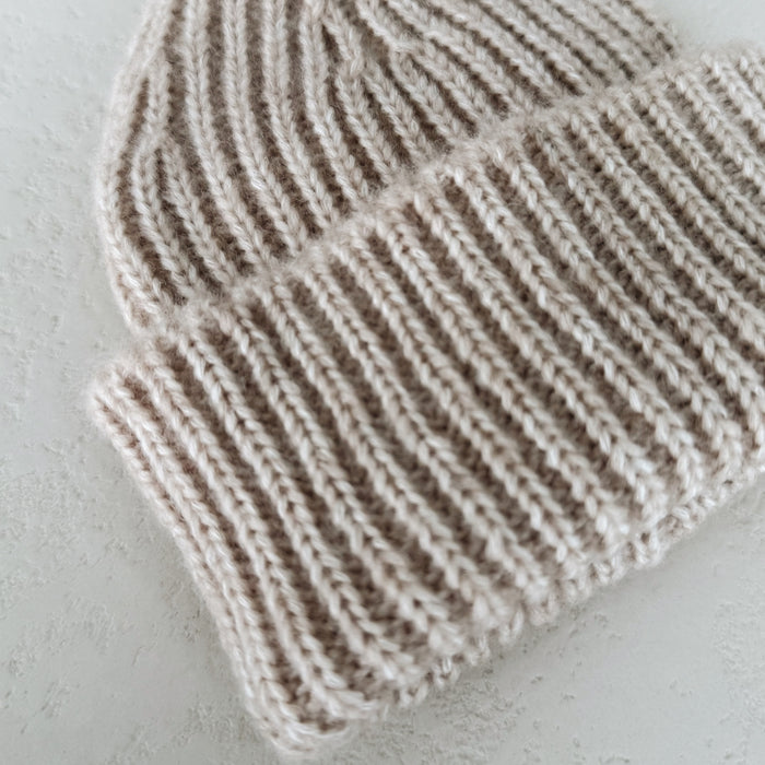 CHUNKY WOOL BEANIE 0-6m - TAN