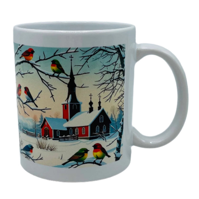 Church with Birds Coffee Mug