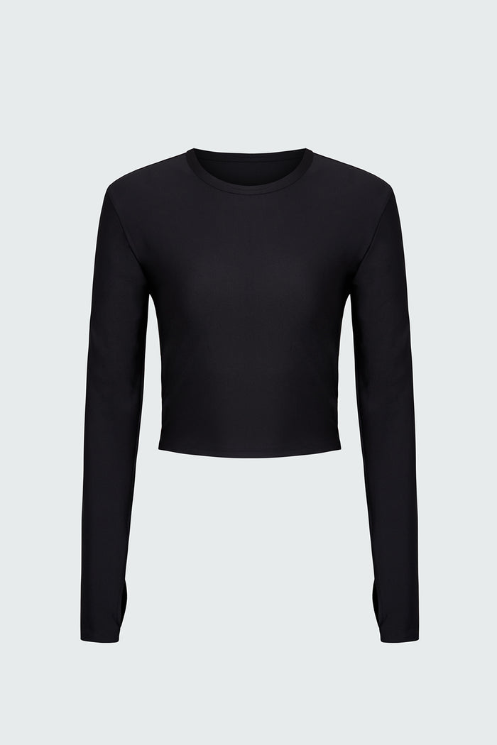 Watskin Clara top in Black shown flat