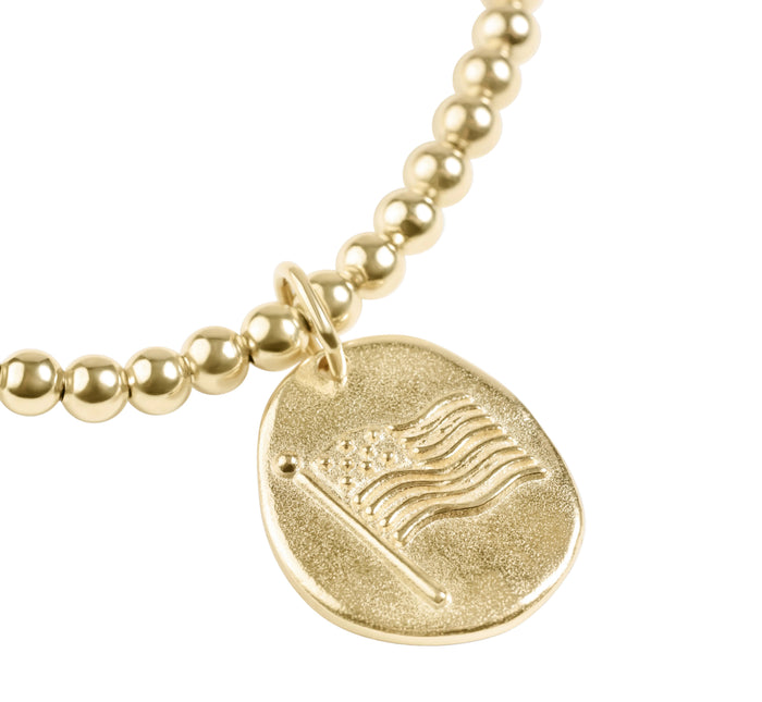 Classic Gold 3mm Bracelet -Inspire America Gold Disc