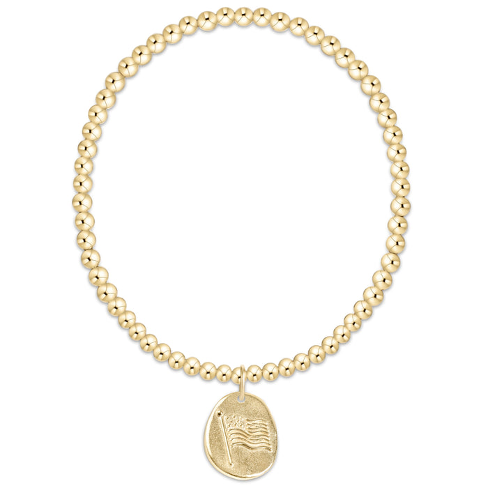 Classic Gold 3mm Bracelet -Inspire America Gold Disc