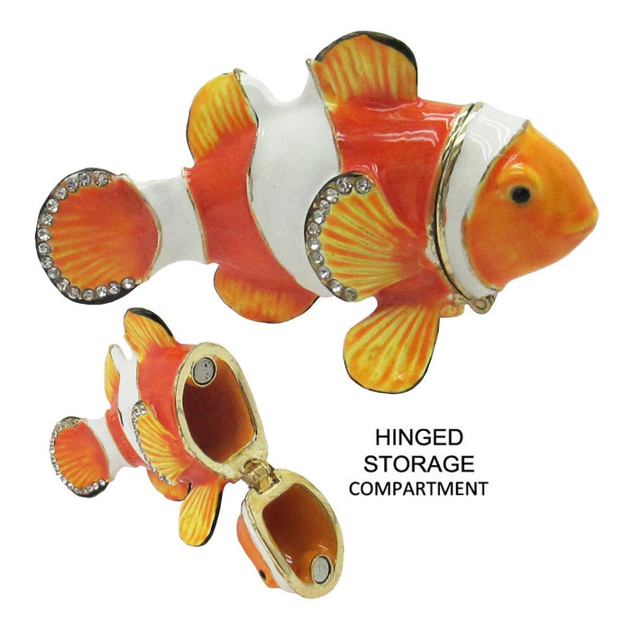 Clownfish Jeweled Trinket Box Austrian Crystals