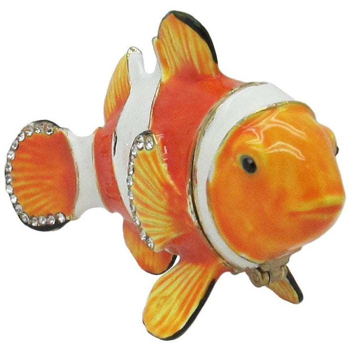 Clownfish Jeweled Trinket Box Austrian Crystals