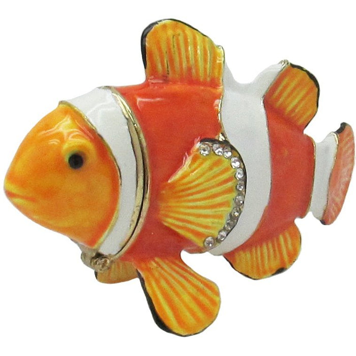 Clownfish Jeweled Trinket Box Austrian Crystals