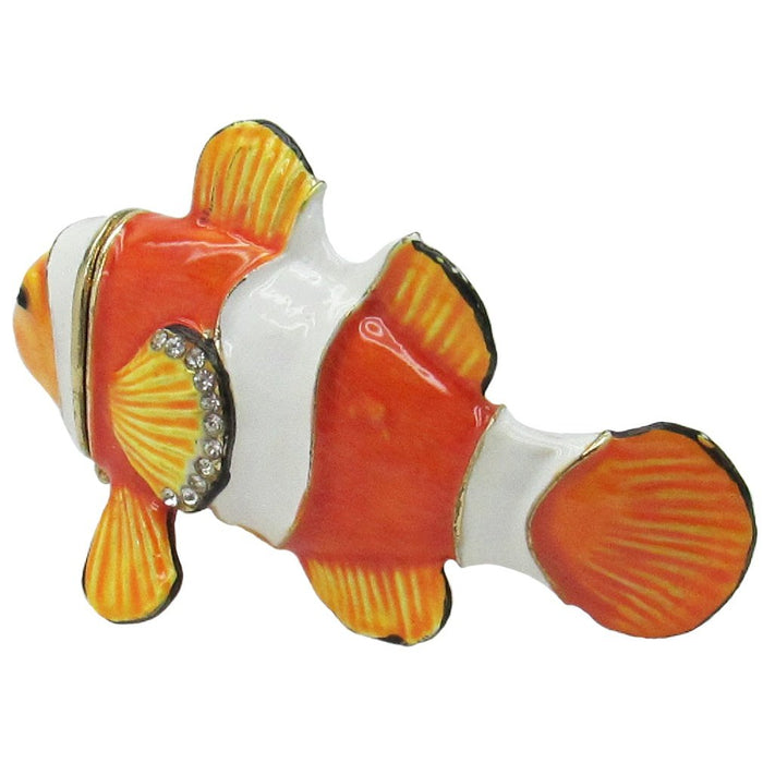 Clownfish Jeweled Trinket Box Austrian Crystals