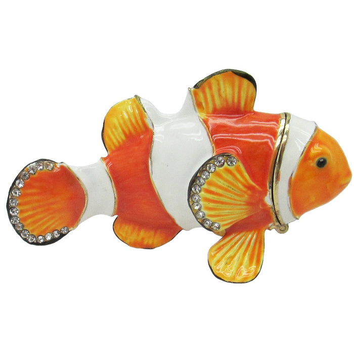 Clownfish Jeweled Trinket Box Austrian Crystals