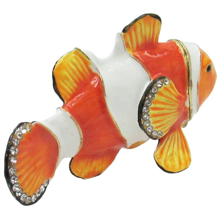 Clownfish Jeweled Trinket Box Austrian Crystals