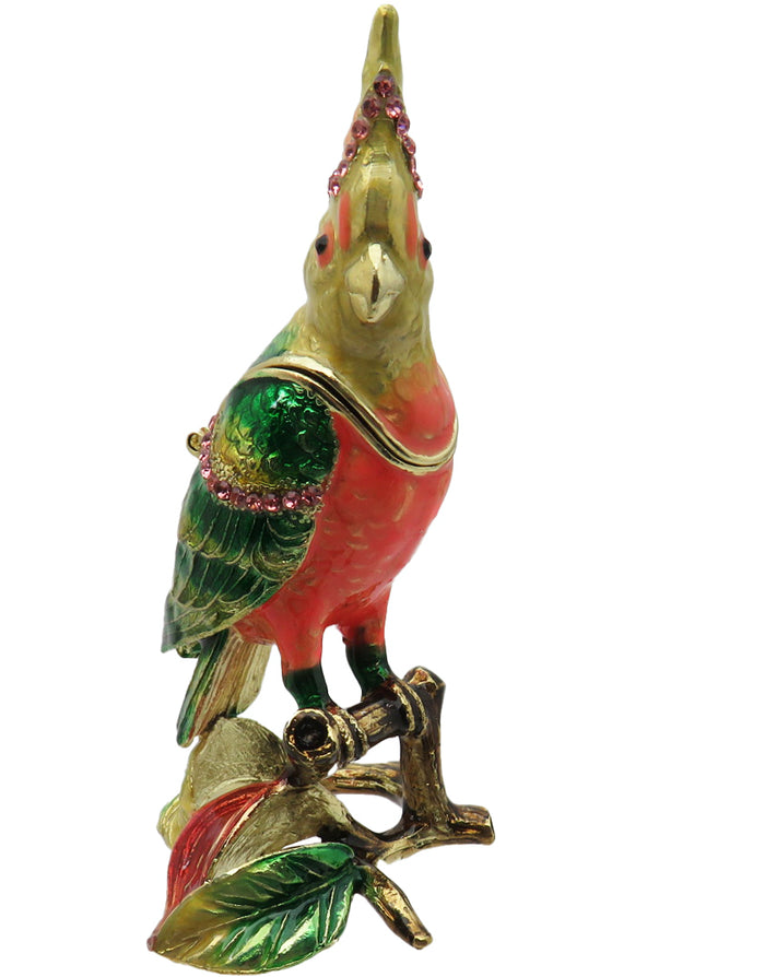 Cockatiel Jeweled Trinket Box with Austrian Crystals, #2