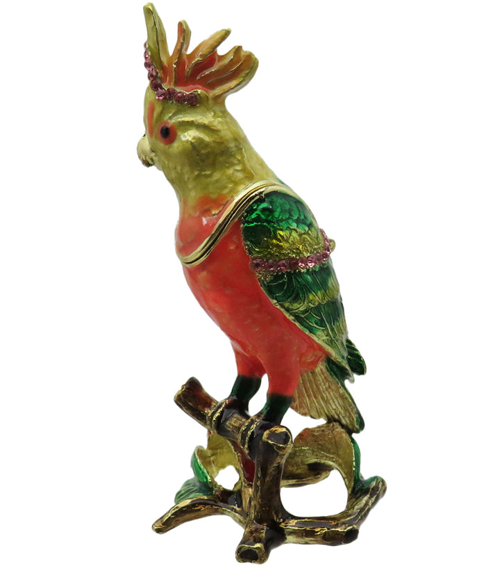 Cockatiel Jeweled Trinket Box with Austrian Crystals, #2