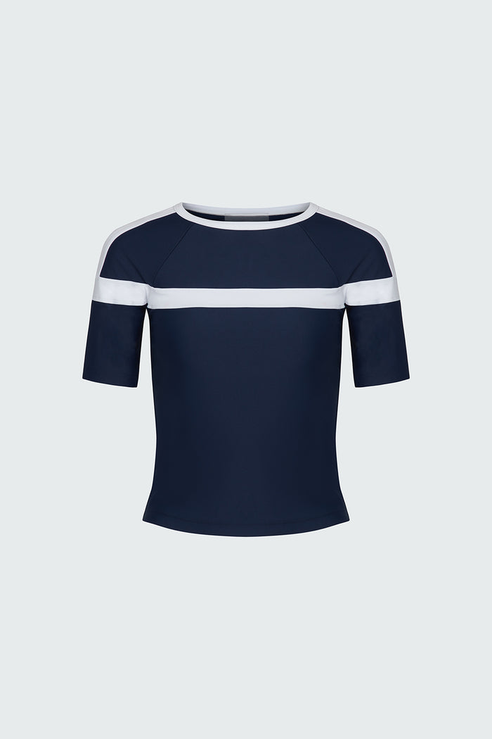 Watskin Coco Tee in Navy and White