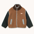 Color Block Sherpa Jacket Light Brown - KIDS