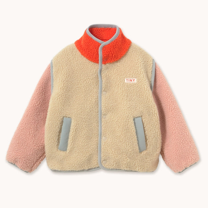 Color Block Sherpa Jacket Vanilla - KIDS