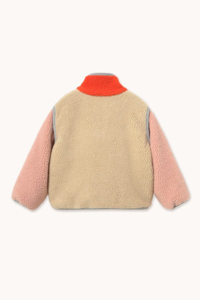 Color Block Sherpa Jacket Vanilla - KIDS