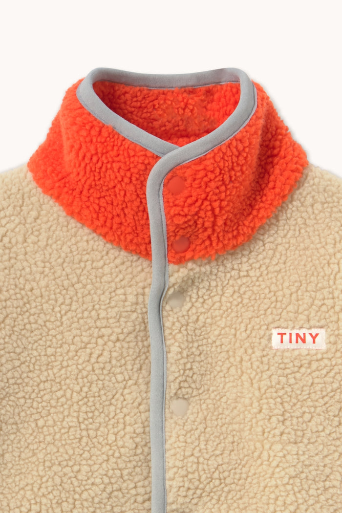 Color Block Sherpa Jacket Vanilla - KIDS