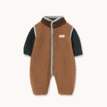 Color Block Sherpa One-Piece Light Brown - BABY