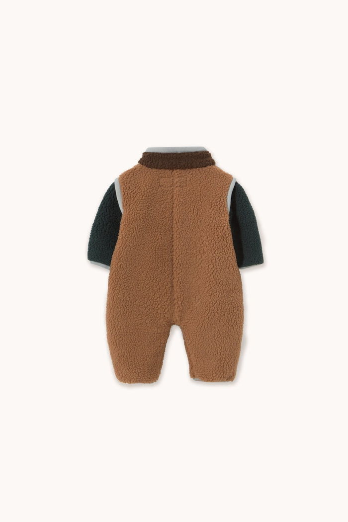Color Block Sherpa One-Piece Light Brown - BABY