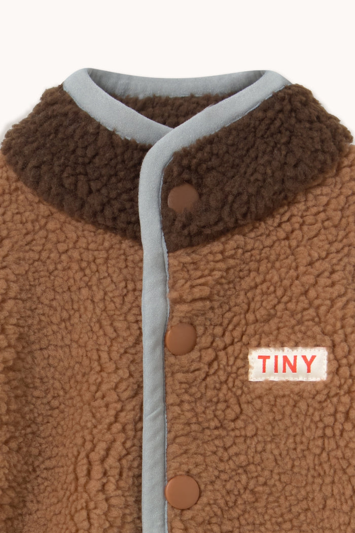 Color Block Sherpa One-Piece Light Brown - BABY