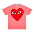 COMME DES GARCONS PLAY Pastelle Red Logo T-Shirt - Pink - AZ-T274-051-3