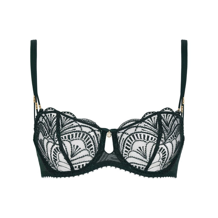 Corbeille Vibes Half Cup Bra in Mysterious Green