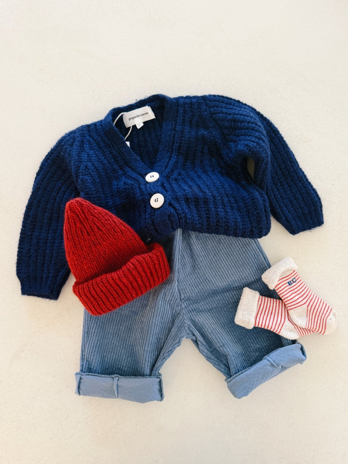 CORDUROY TROUSERS BLUE - BABY&KIDS