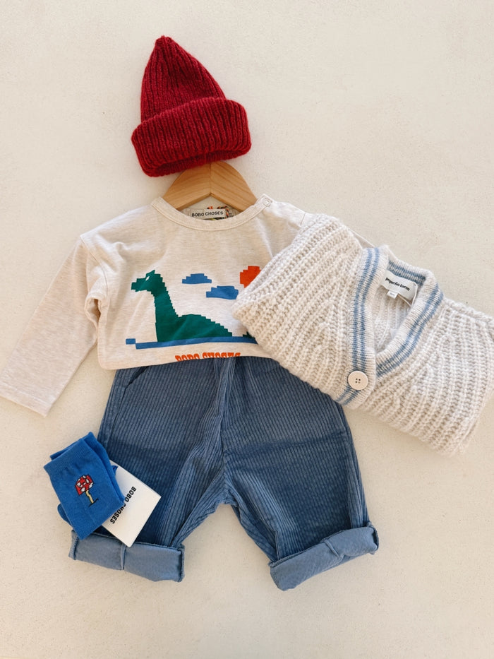 CORDUROY TROUSERS BLUE - BABY&KIDS
