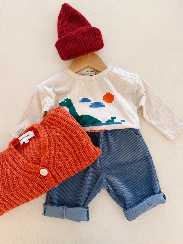 CORDUROY TROUSERS BLUE - BABY&KIDS