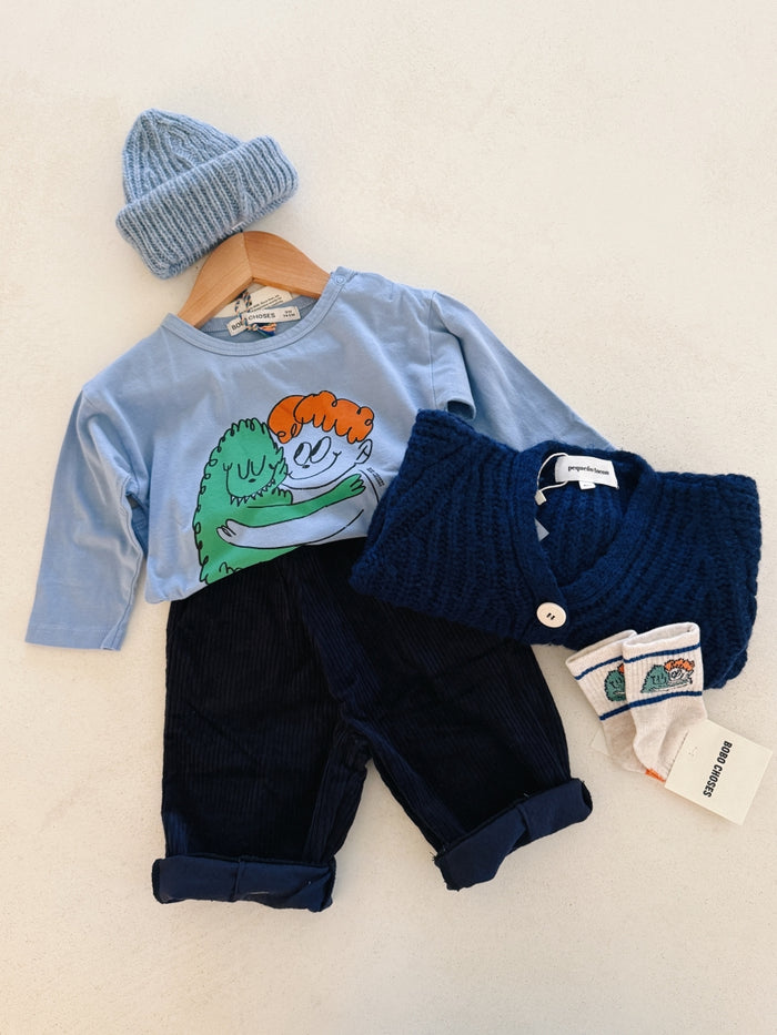 CORDUROY TROUSERS NAVY - BABY&KIDS
