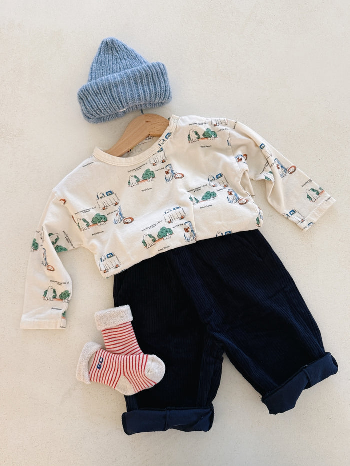 CORDUROY TROUSERS NAVY - BABY&KIDS