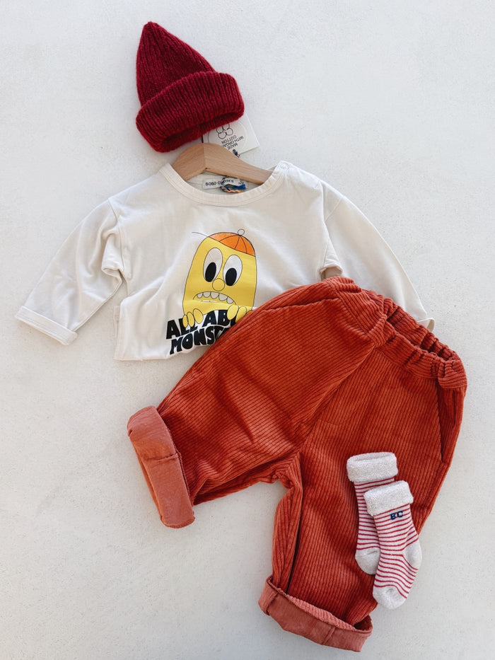 CORDUROY TROUSERS ORAGNE - BABY&KIDS