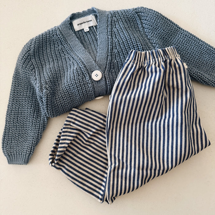 COTTON KNIT CARDIGAN BLUE - BABY & KIDS
