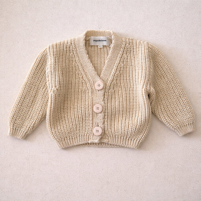 COTTON KNIT CARDIGAN NATURAL - BABY