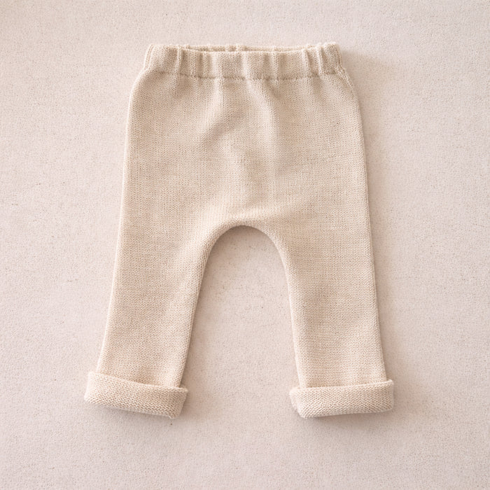 COTTON KNIT PANTS NATURAL - BABY