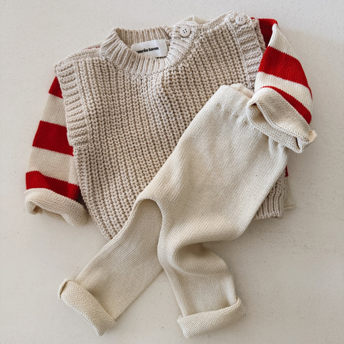 COTTON KNIT PANTS NATURAL - BABY