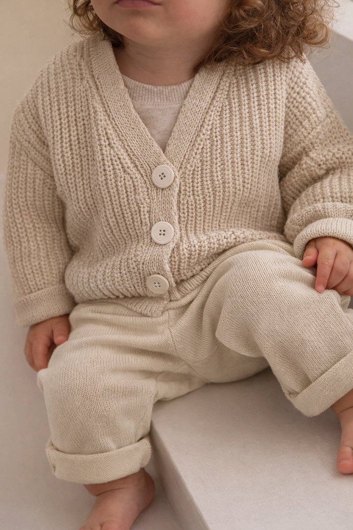 COTTON KNIT PANTS NATURAL - BABY