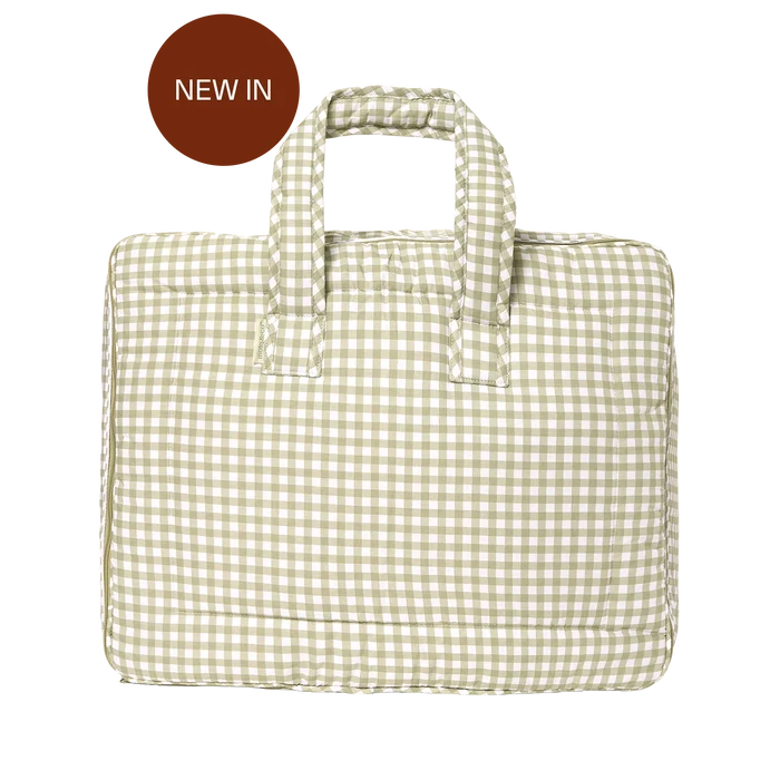 COTTON TRAVEL BAG - VICHY GREEN TEA