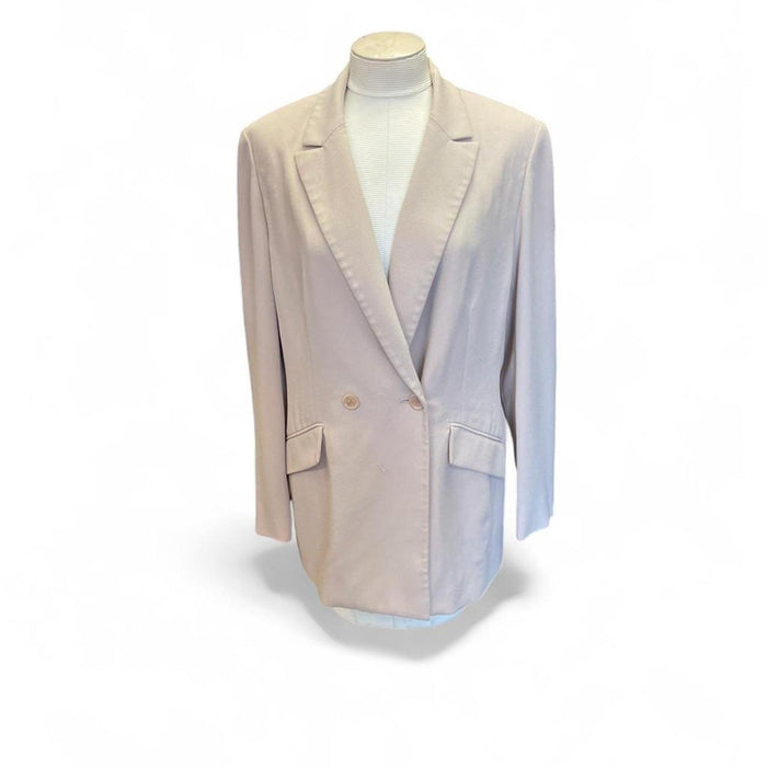 Cream double breasted blazer with