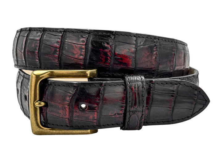 CROCO BLACK/CHERRY BELT