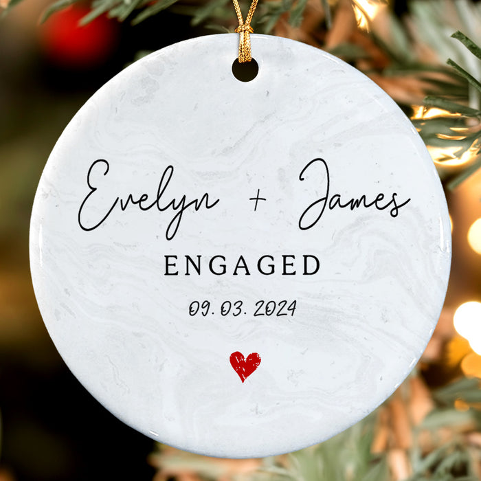 Custom Engagement Gift With Names | Engagement Gifts Ornament