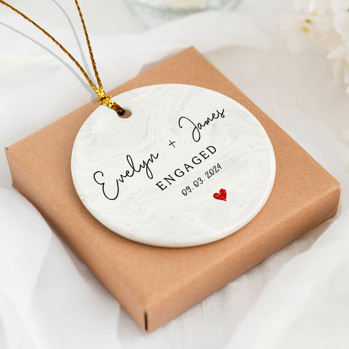 Custom Engagement Gift With Names | Engagement Gifts Ornament