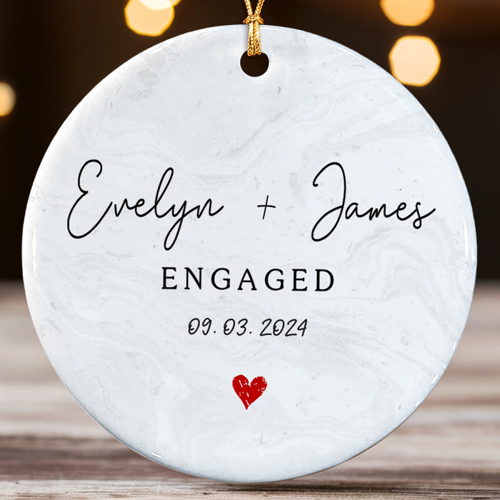 Custom Engagement Gift With Names | Engagement Gifts Ornament