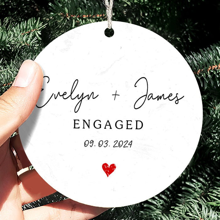 Custom Engagement Gift With Names | Engagement Gifts Ornament