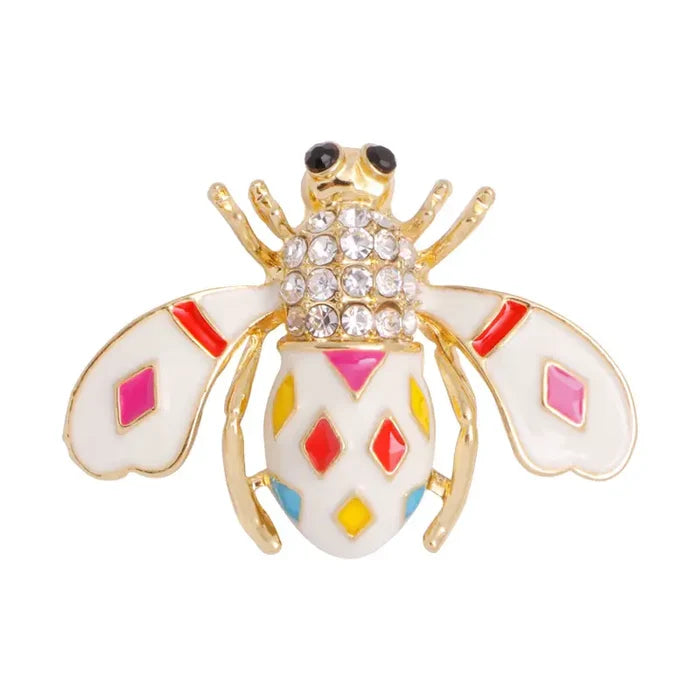 Cute Bee Brooch in White