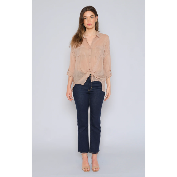 Dahlia Cargo Pocket Top in Khaki - Romantiques